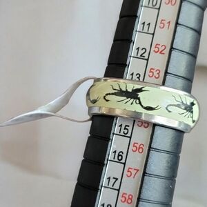 Silver Scorpion Spoon Ring Glow In The Dark